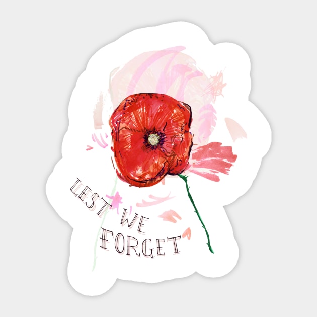 Lest We Forget Sticker by minniemorrisart